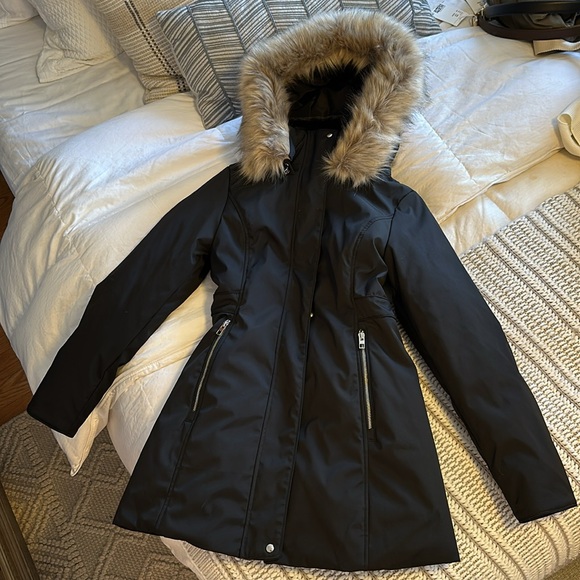 ZARA WATER AND WIND PROTECTION PARKA XS BLACK FUR WINTER COAT JACKET 1255/777 - Picture 15 of 17
